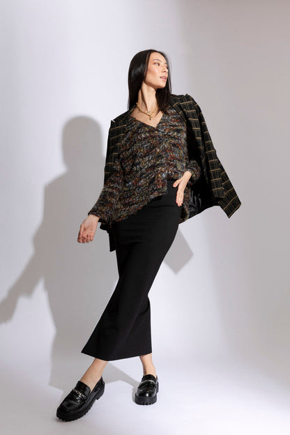 Black Speckle Pocket Cardi- SALE