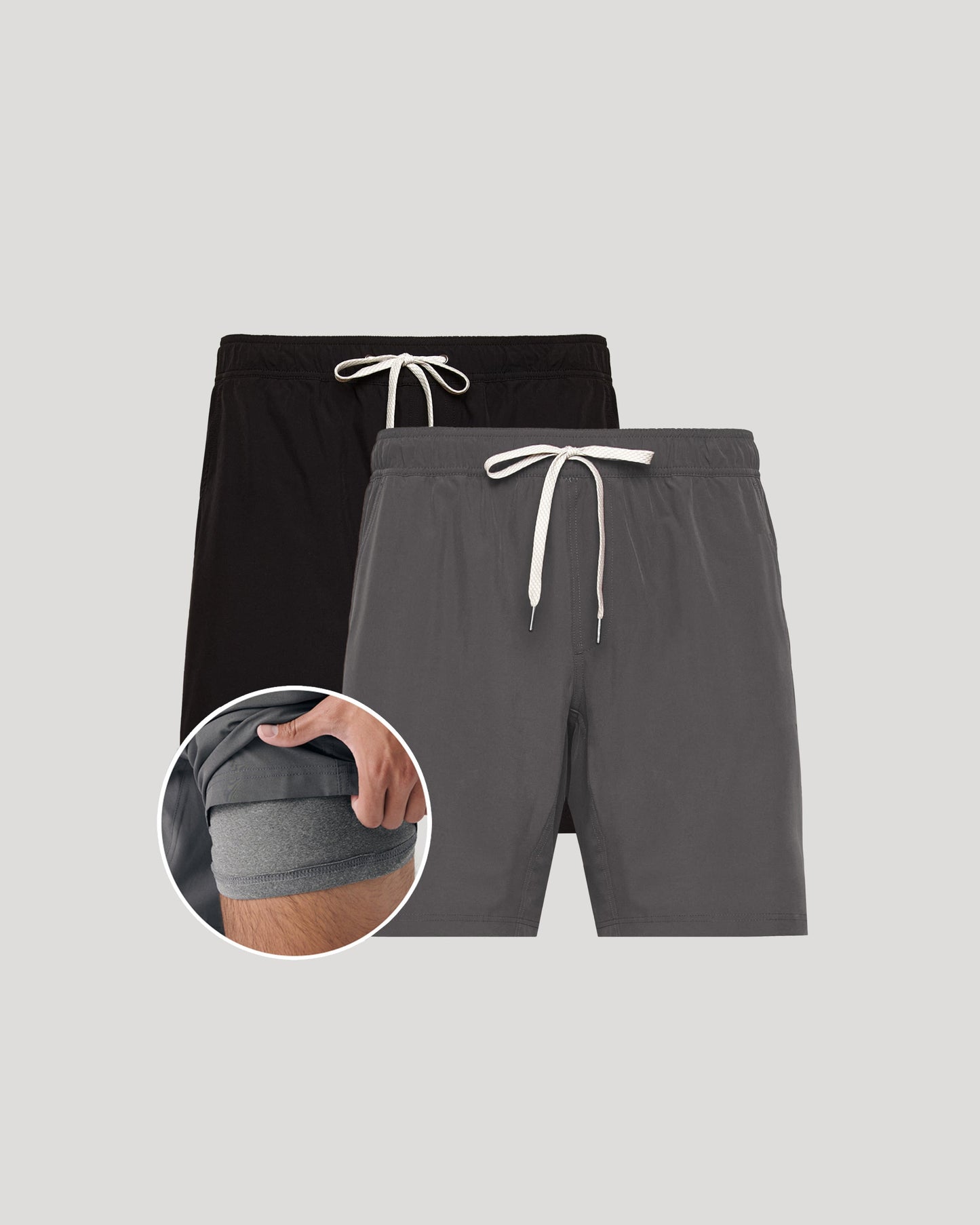 9" Black & Carbon Active Quick Dry Shorts 2-Pack