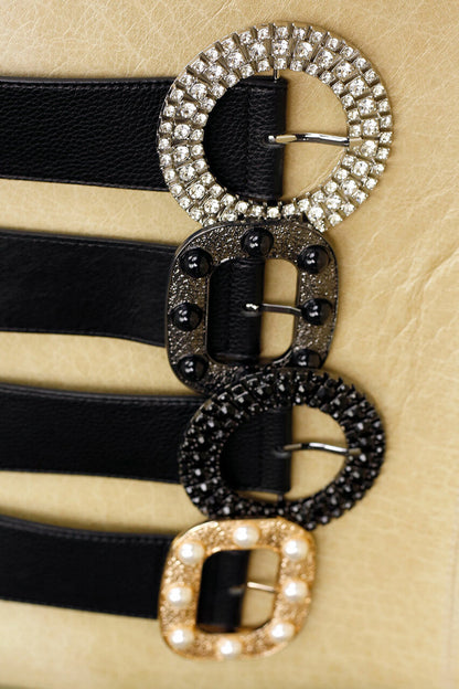 Black Diamante Belt