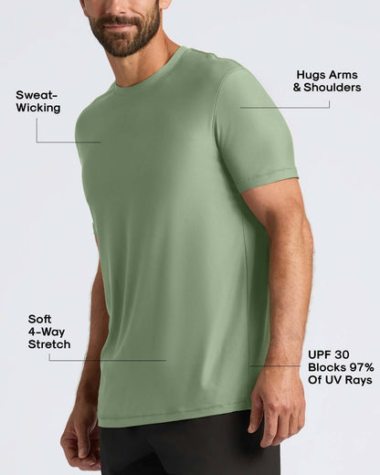 Sage Green Active Crew Neck Tee