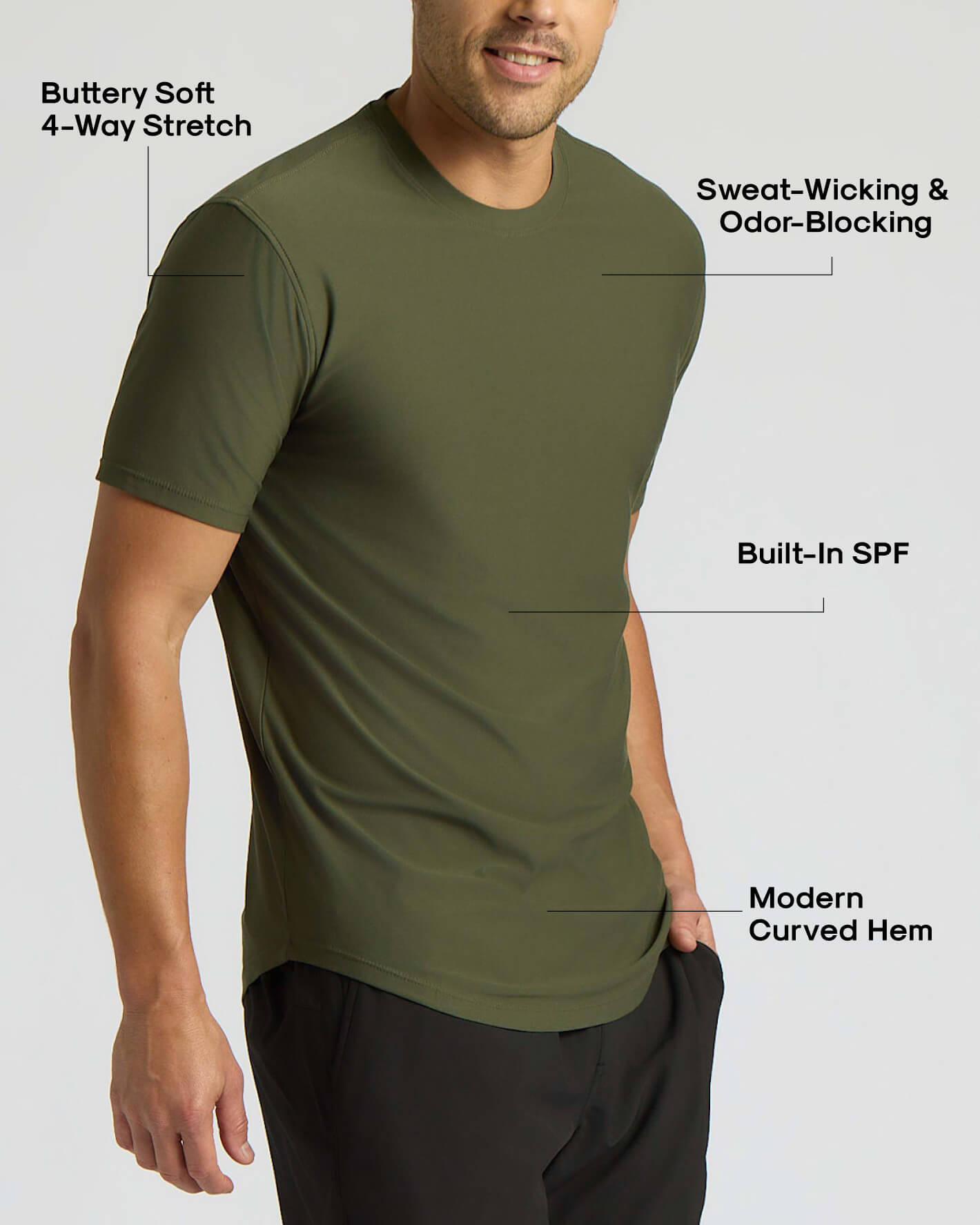 Grove Active Curved Hem Crew