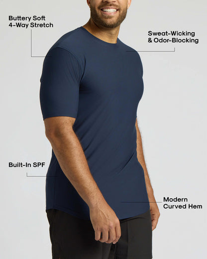 Tall Active Curved Hem Crew 3-Pack