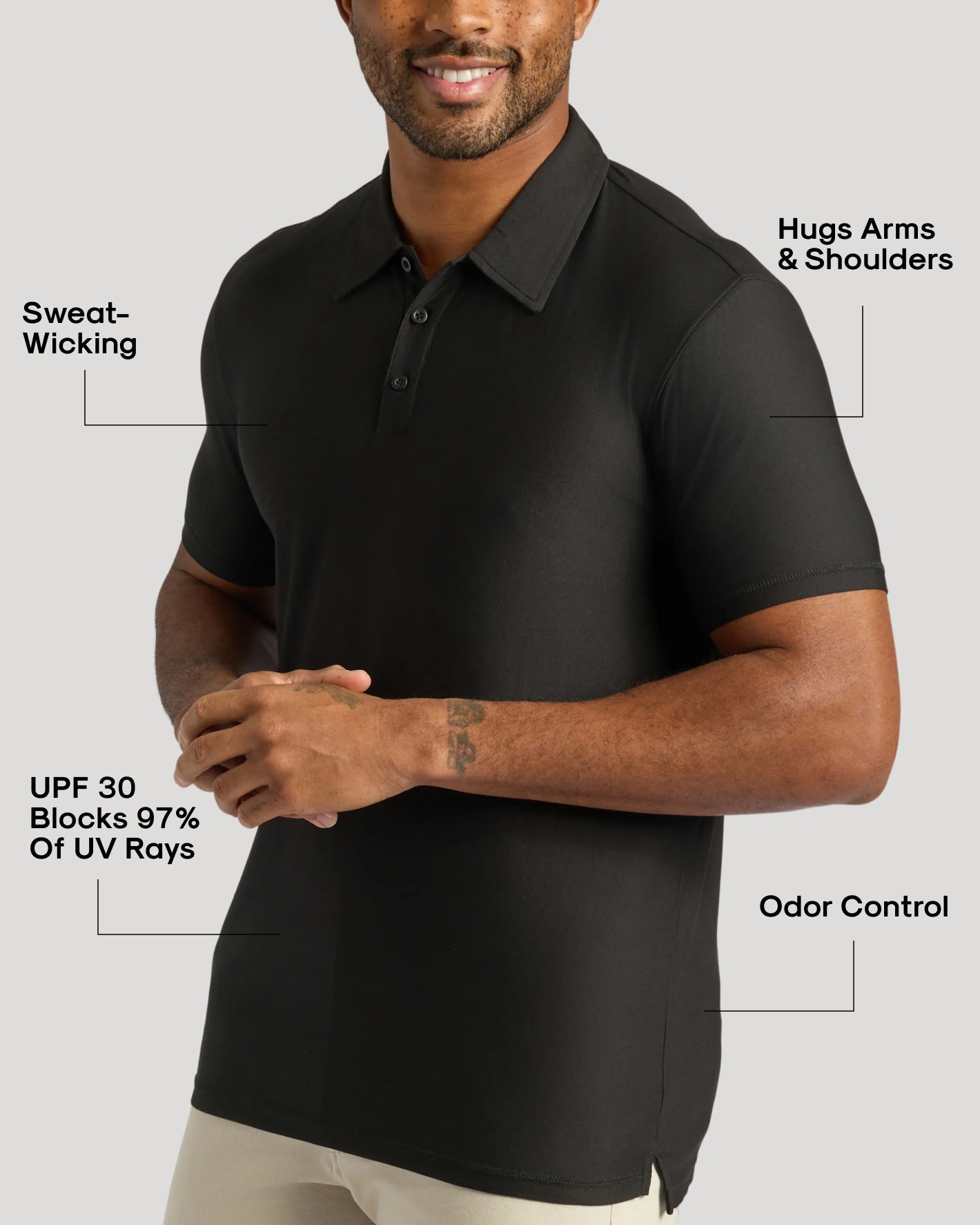 Black Active Polo 3-Pack
