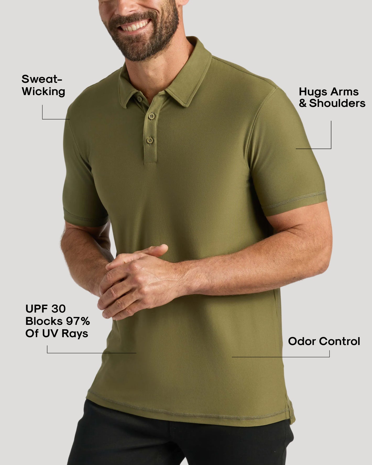 Military Green Active Polo 2.0