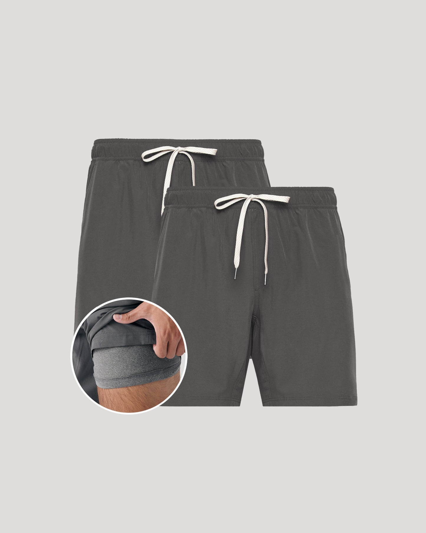 7" All Carbon Active Quick Dry Shorts with Liner 2-Pack