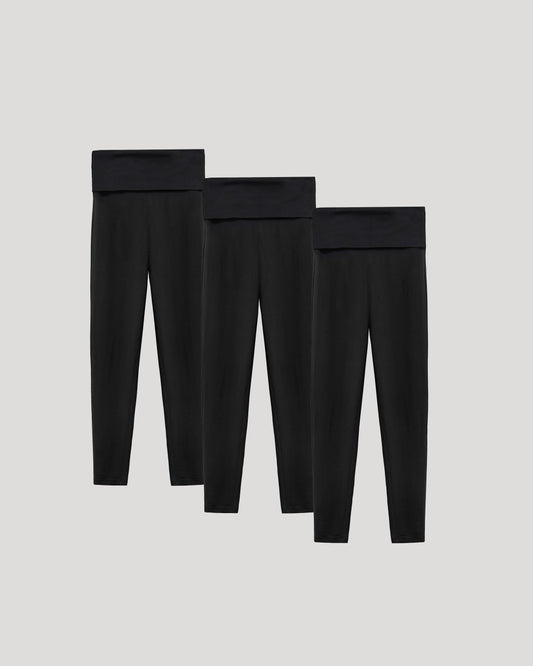 Girls All Black Foldover Legging 3-Pack