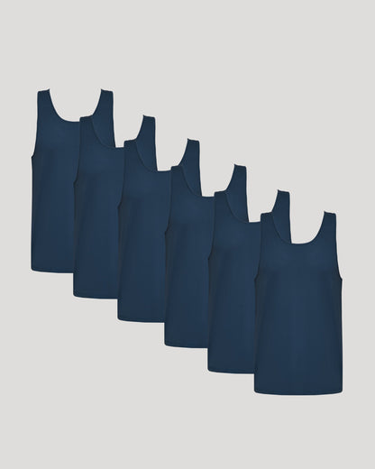 All Navy Active Mesh Tank 6-Pack