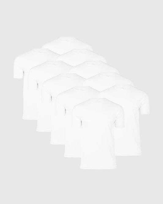All White Classic Crews 10-Pack