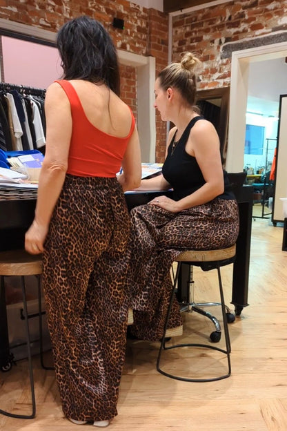 Brown Leopard Silky Long Culotte - Final Sale