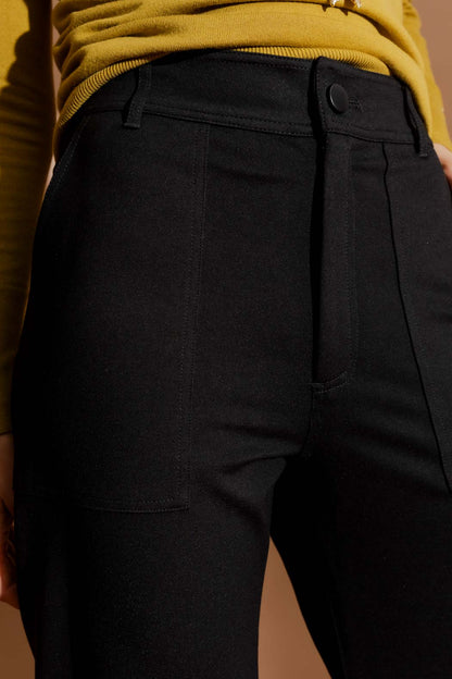 Black Ponte Pocket Pant