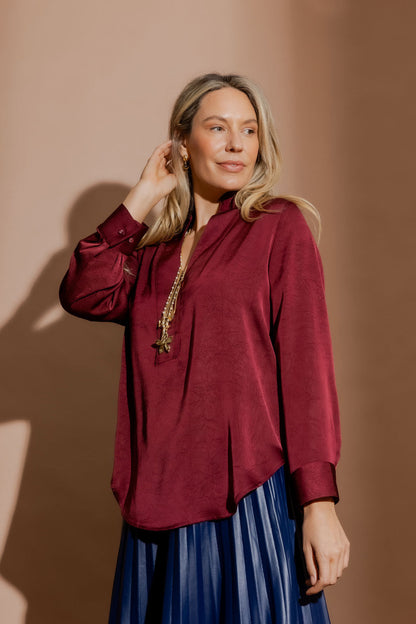 Burgundy Milan Blogger Shirt