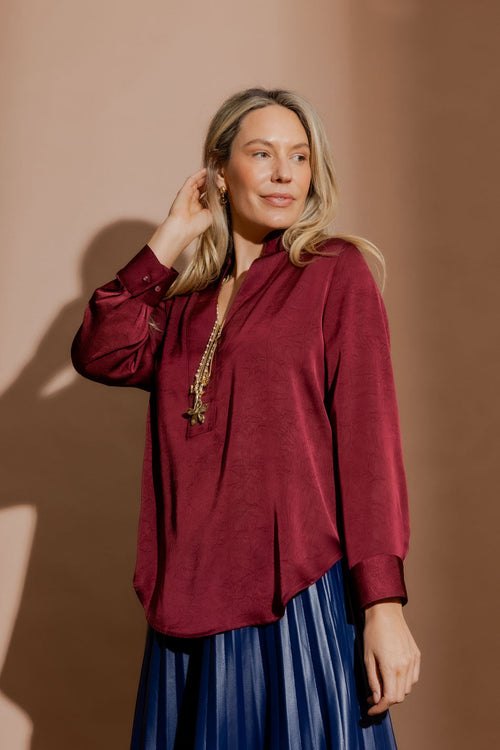 Burgundy Milan Blogger Shirt