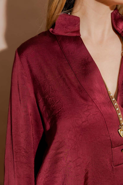 Burgundy Milan Blogger Shirt
