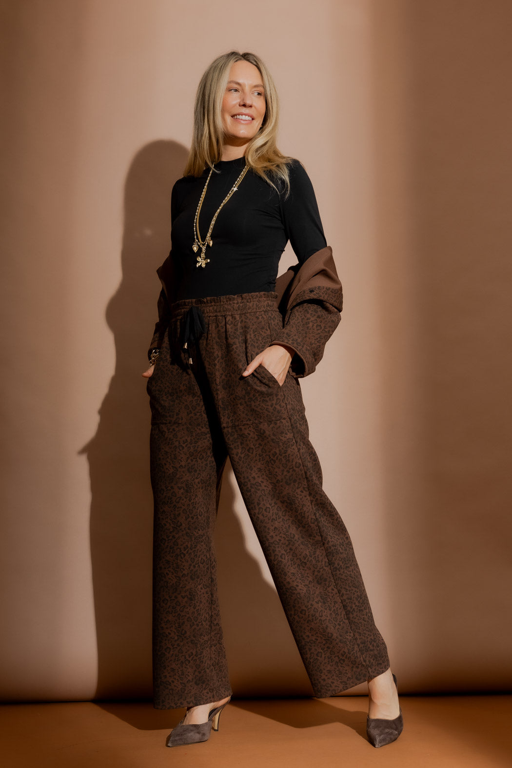 Black Tencel Mock Neck Top