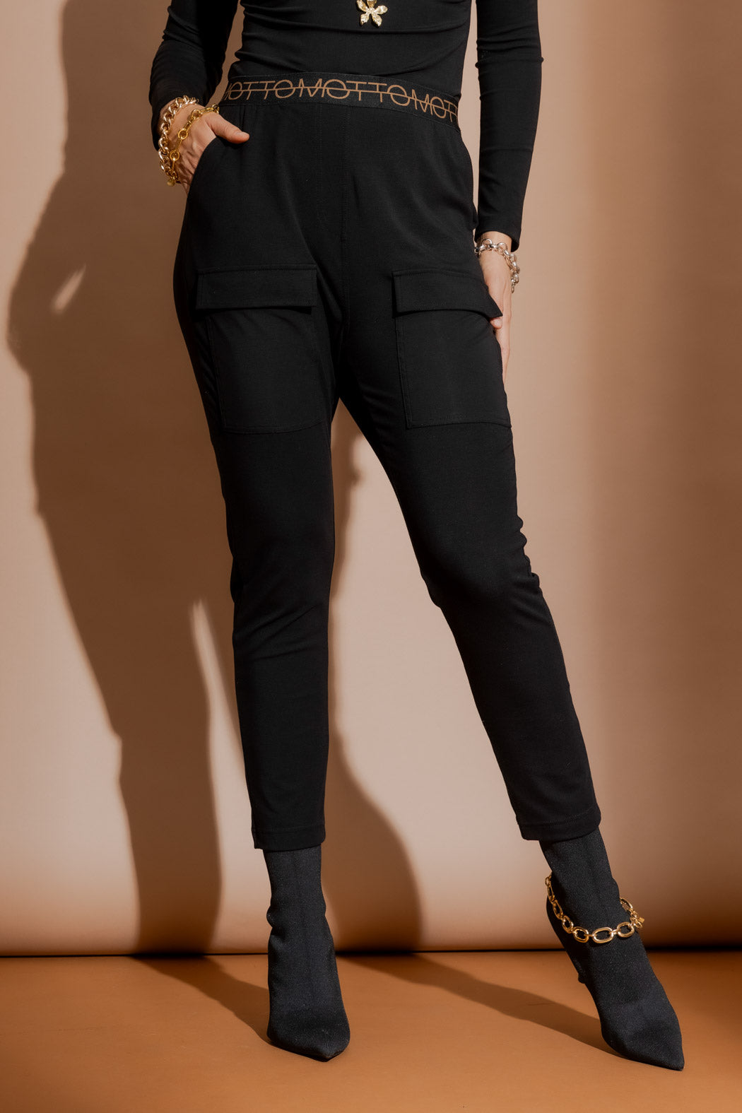 Black Tencel Cargo Pant