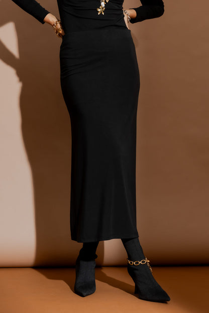 Black Tencel Bias Skirt