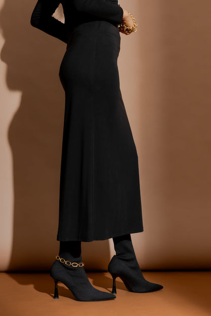 Black Tencel Bias Skirt