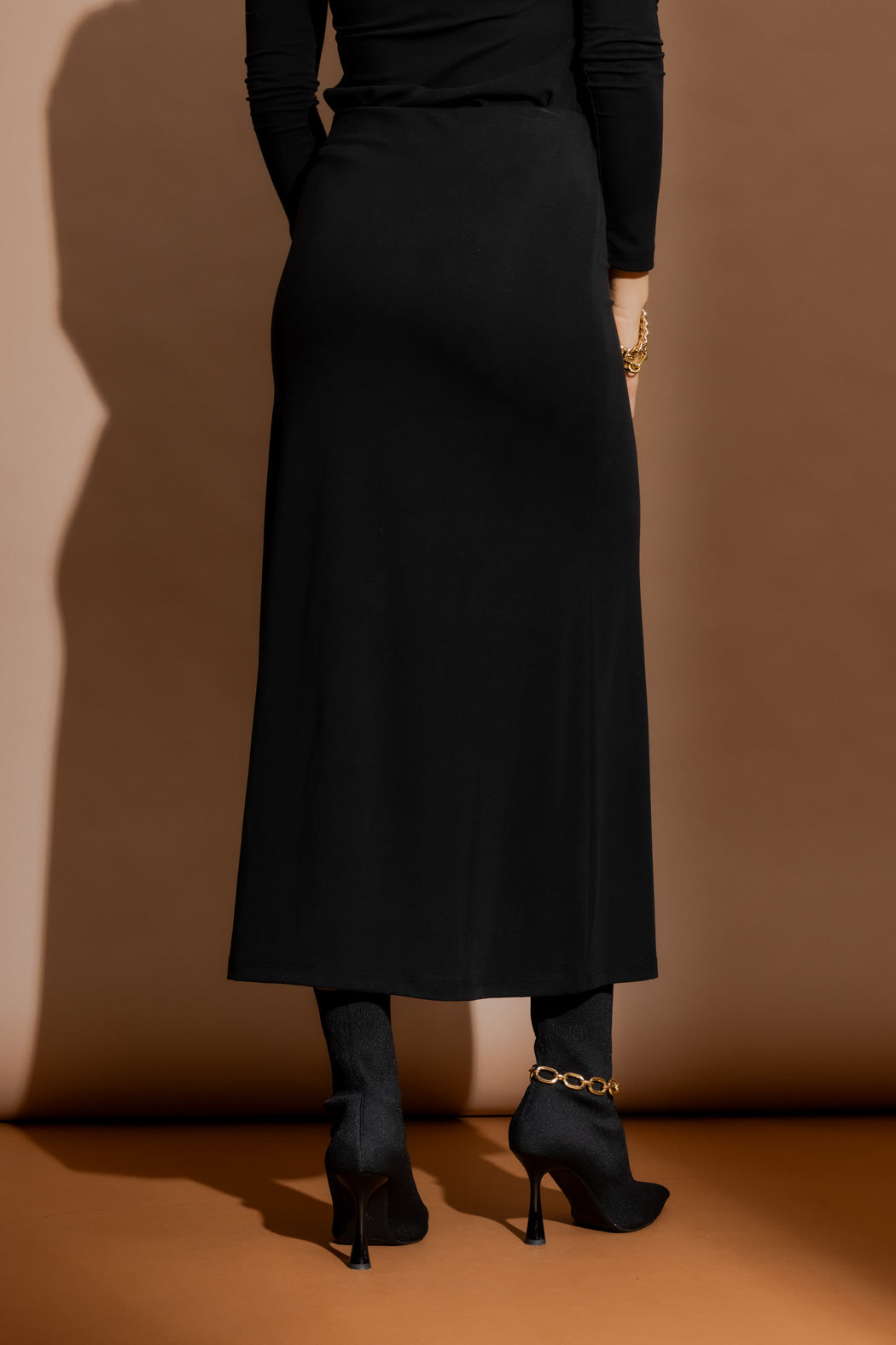 Black Tencel Bias Skirt