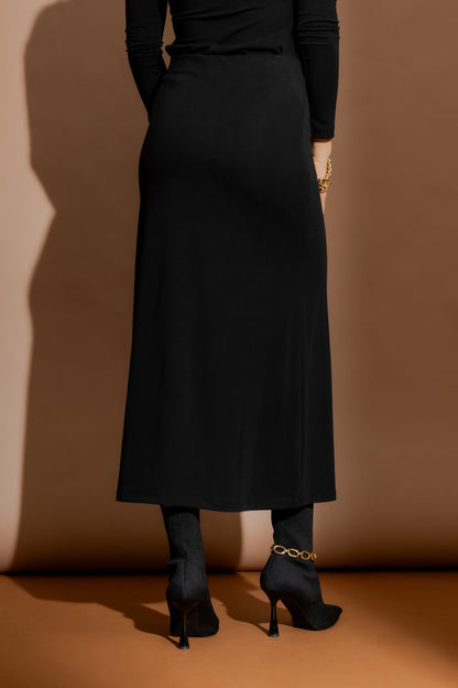 Black Tencel Bias Skirt