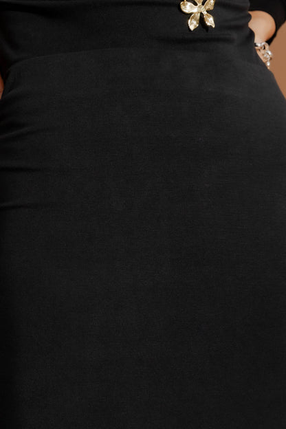 Black Tencel Bias Skirt