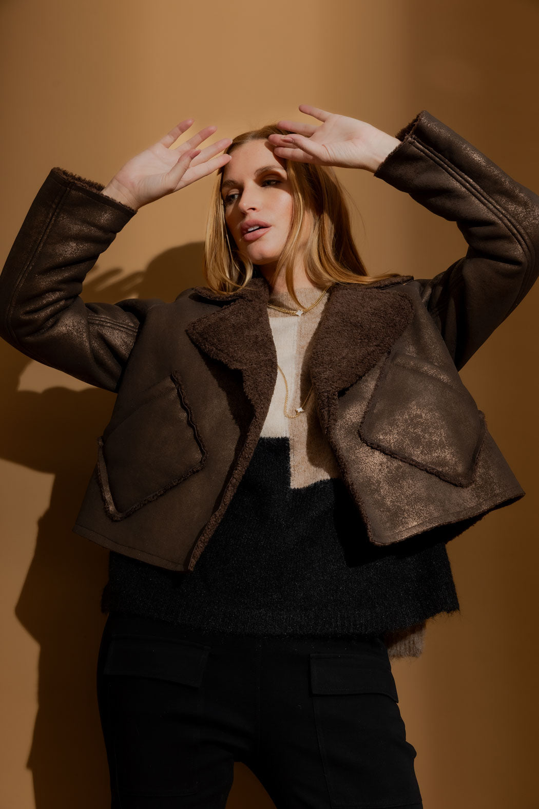 Brown Shearling Reversible Jacket