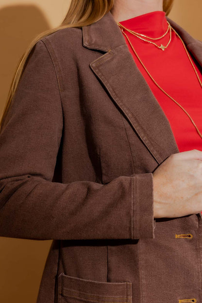 Brown Denim Blazer