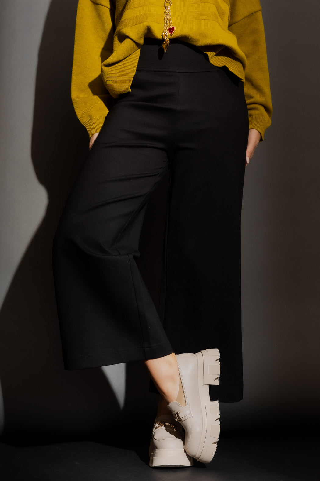 Black Ponte Jet Culotte