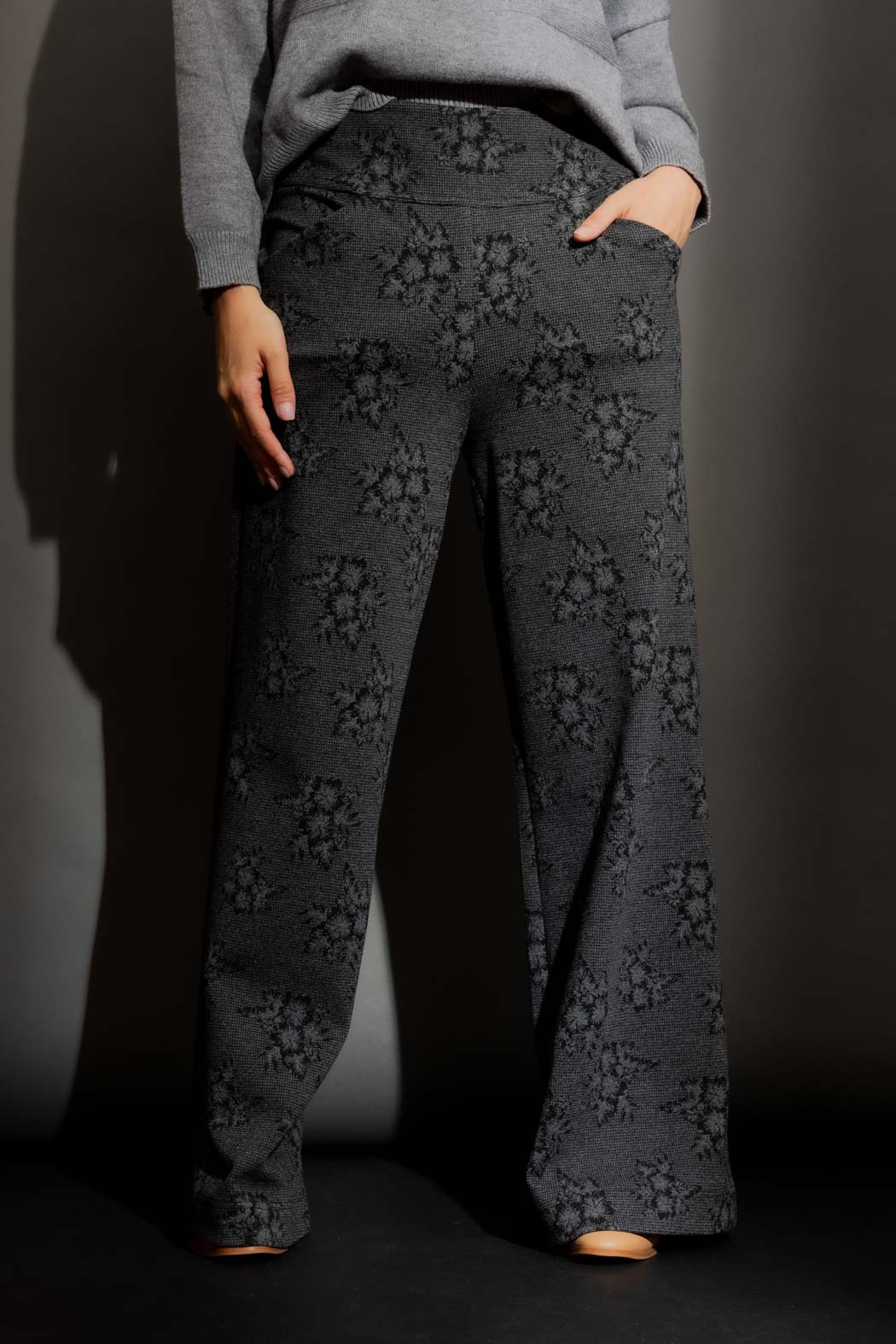 Charcoal Floral Jet Culotte