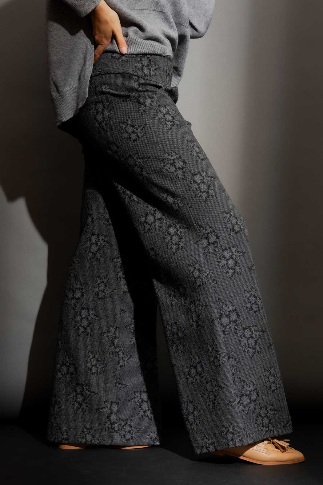 Charcoal Floral Jet Culotte