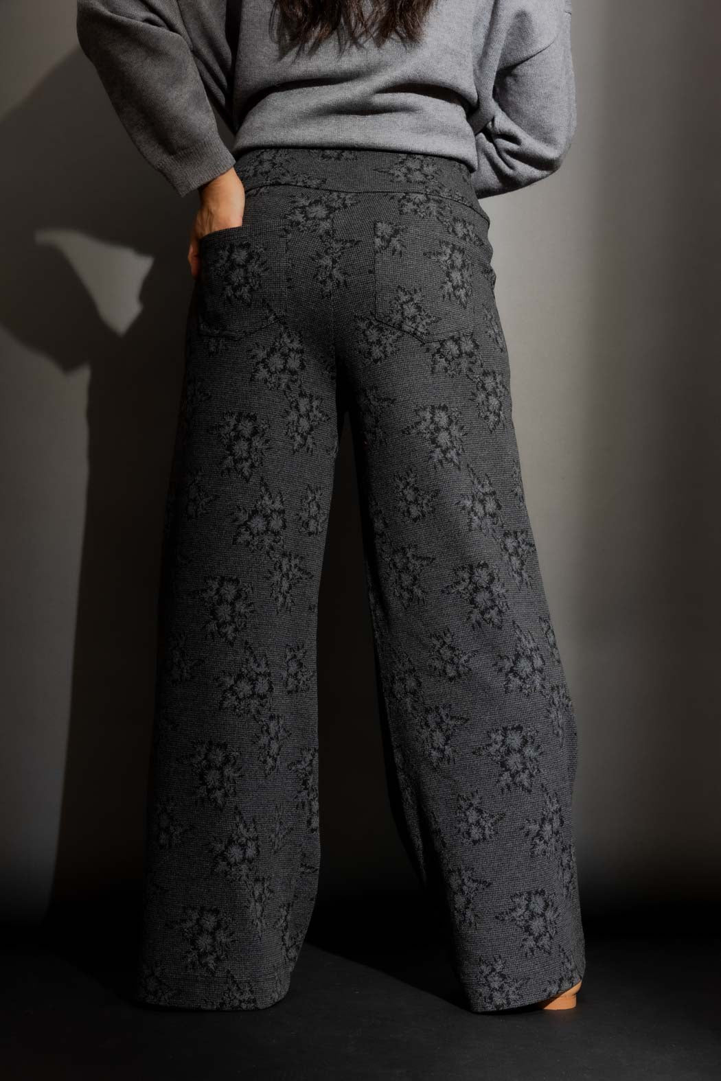 Charcoal Floral Jet Culotte