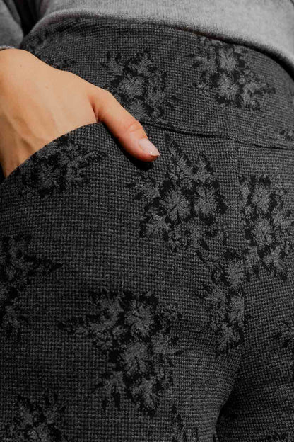 Charcoal Floral Jet Culotte