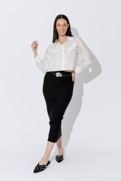 Black Double Layer Tube Skirt