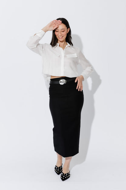 Black Double Layer Tube Skirt