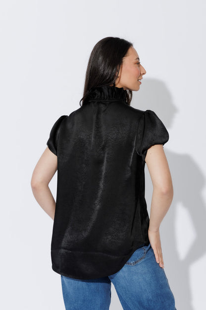 Black Ruffle Blouse