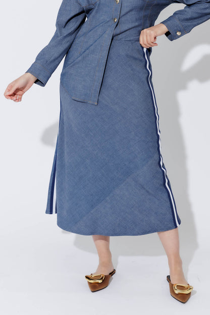Chambray Sport Bias Skirt