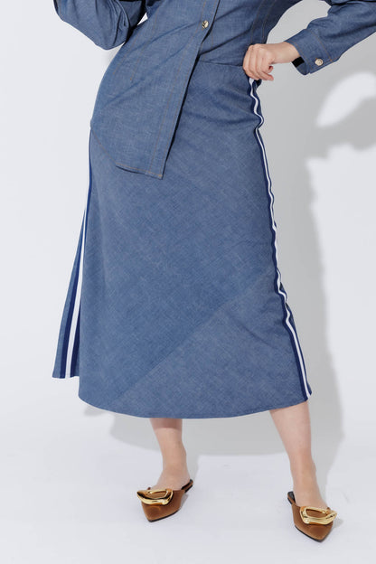 Chambray Sport Bias Skirt