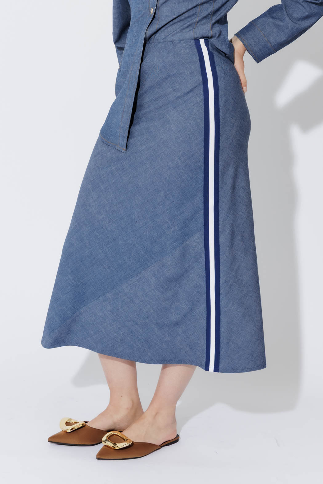 Chambray Sport Bias Skirt