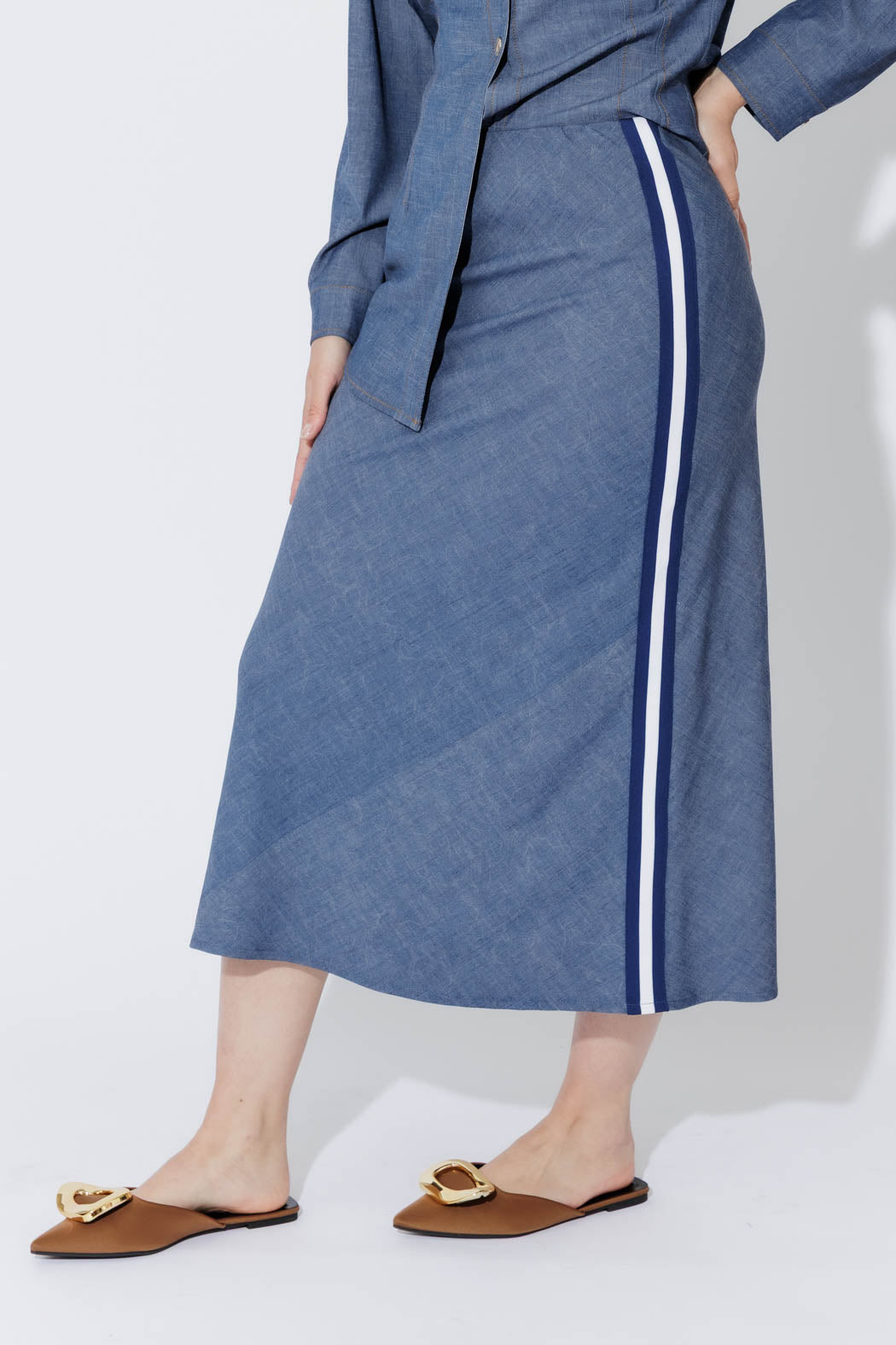 Chambray Sport Bias Skirt