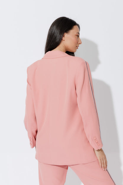 Blush Stripe Boyfriend Blazer
