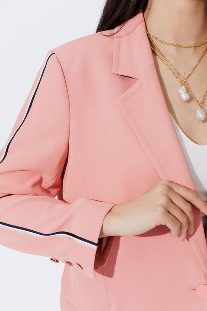Blush Stripe Boyfriend Blazer