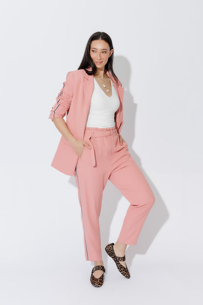 Blush Stripe Boyfriend Blazer