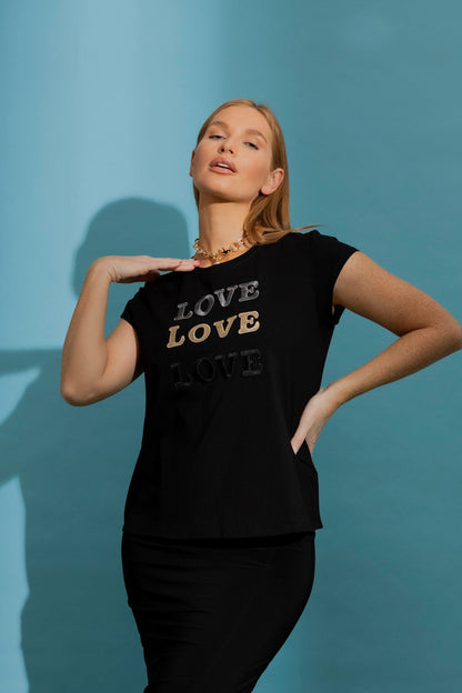 Black Love Love Love T-Shirt
