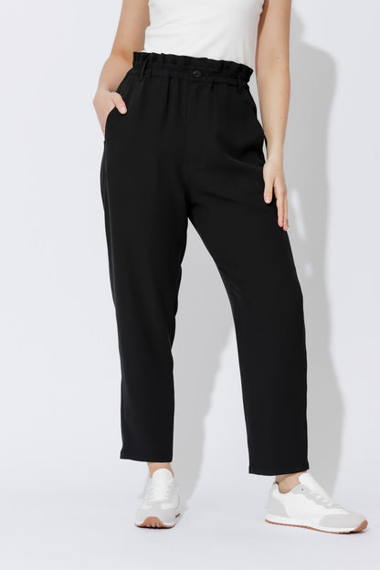 Black Euro Paperbag Pant
