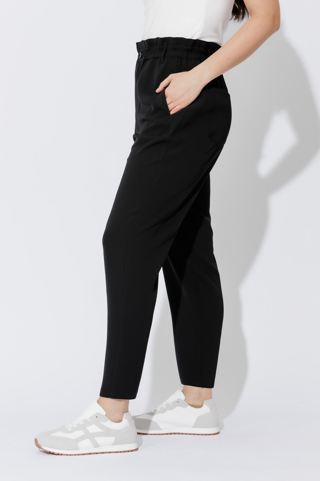 Black Euro Paperbag Pant