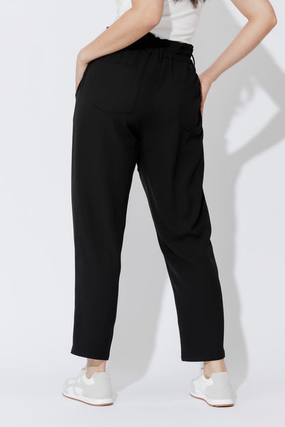 Black Euro Paperbag Pant