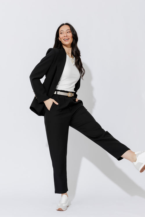 Black Euro Paperbag Pant