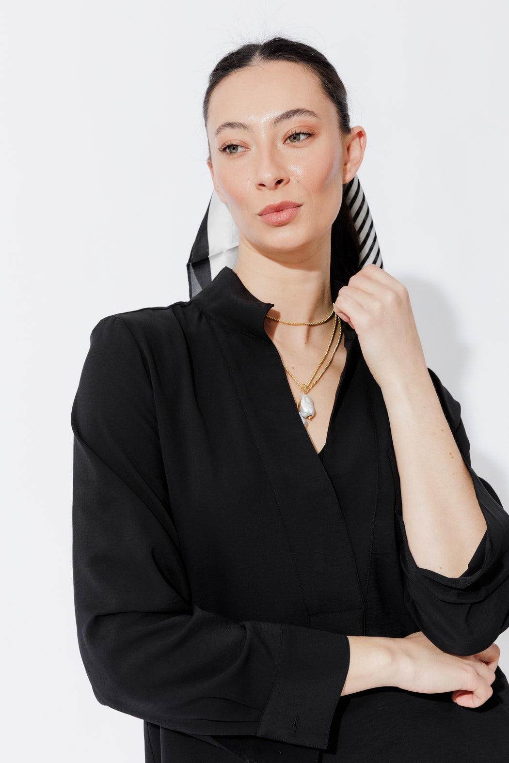 Black Luxury Longline Blogger Shirt