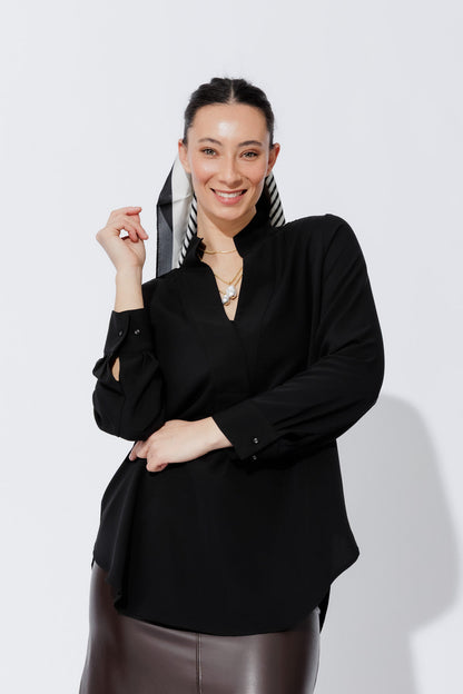 Black Luxury Longline Milan Blogger Shirt