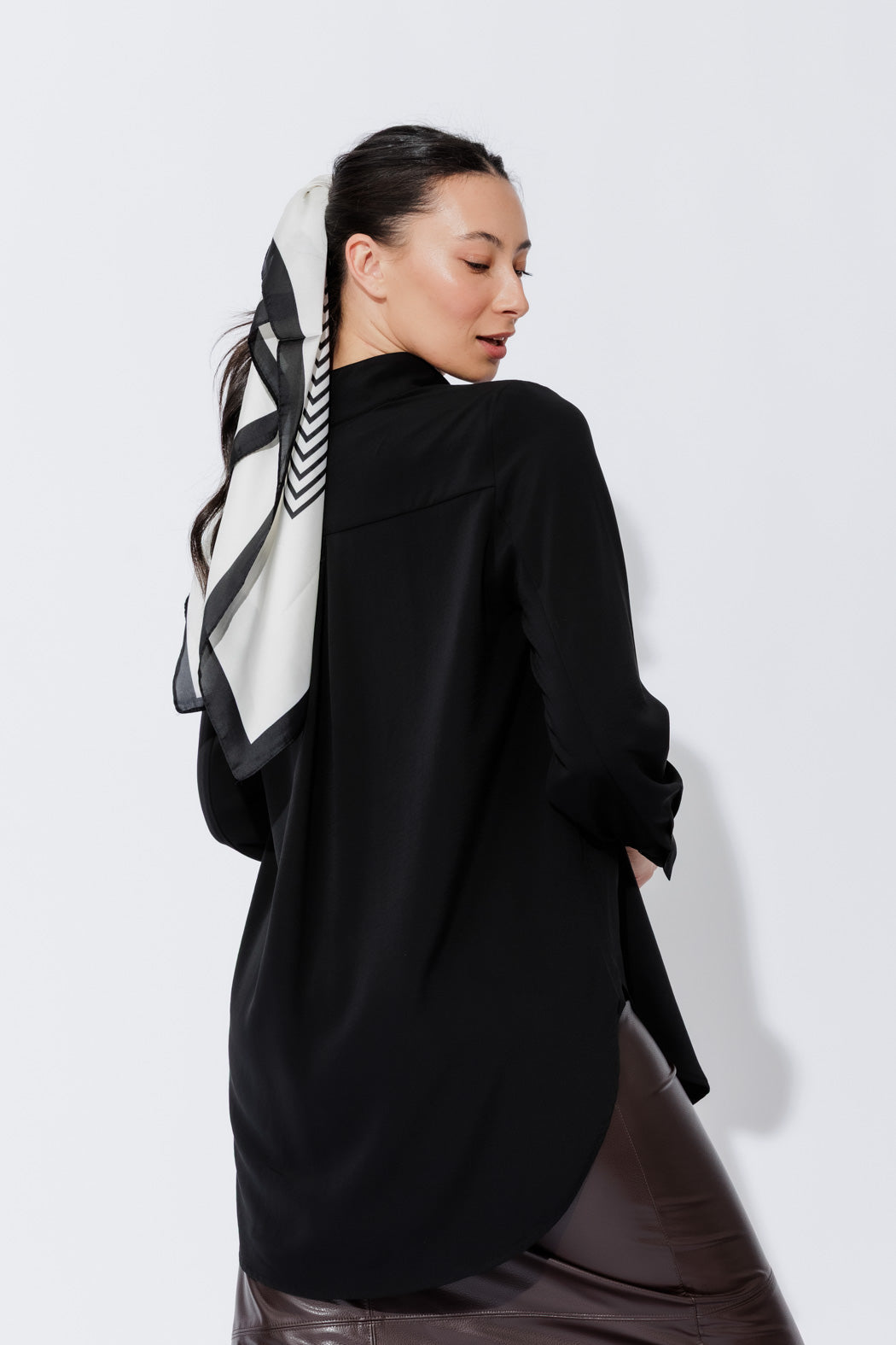 Black Luxury Longline Milan Blogger Shirt