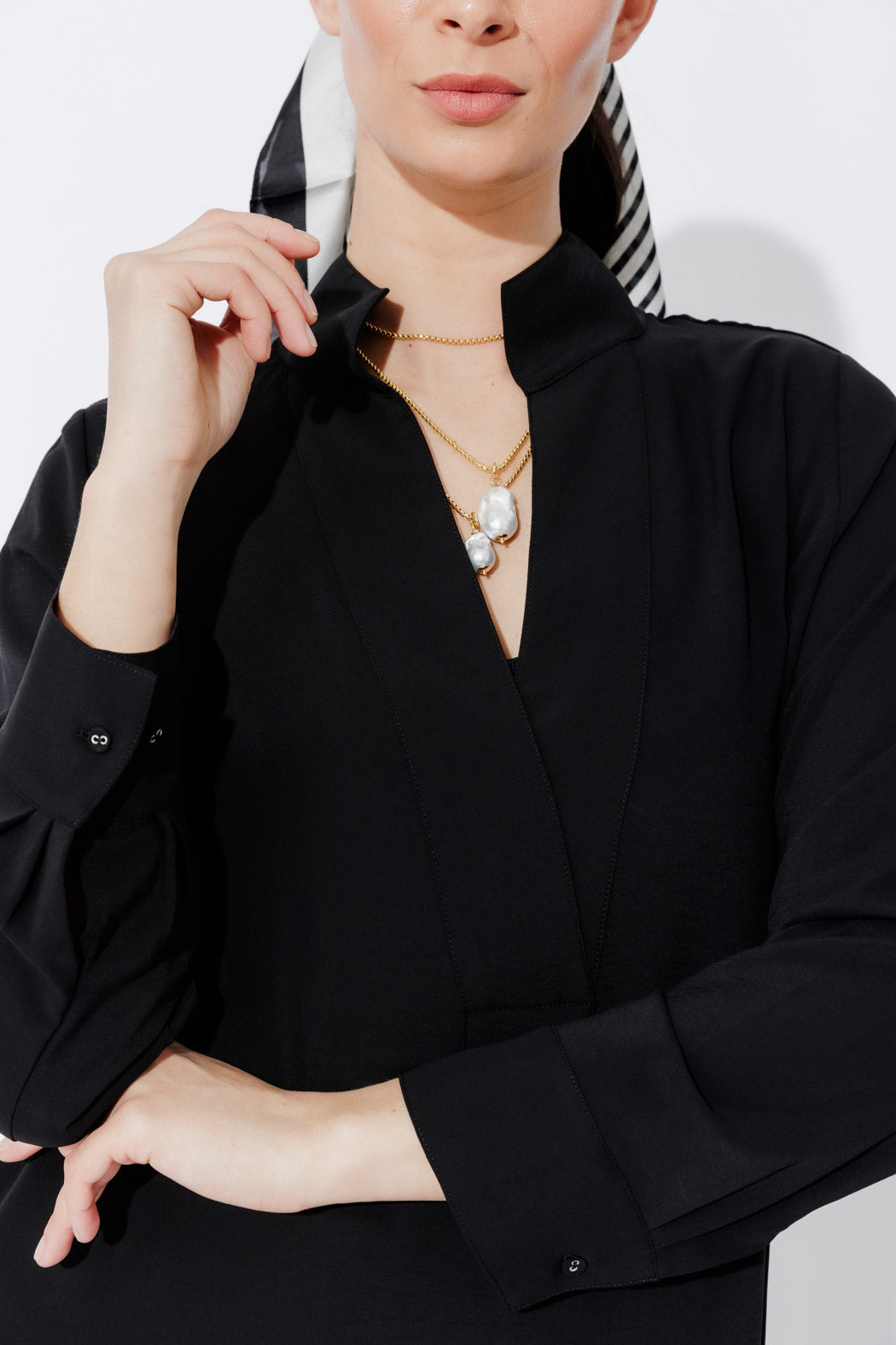 Black Luxury Longline Blogger Shirt